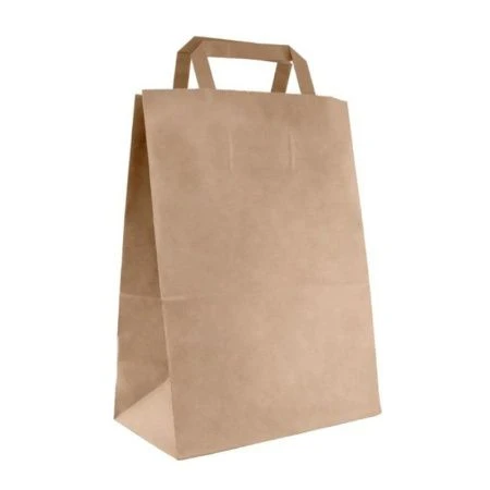 Пакет бумажный с плоскими ручками 28*32*15см крафт (250) Пакет бумажный с плоскими ручками 28*32*15см крафт (250)