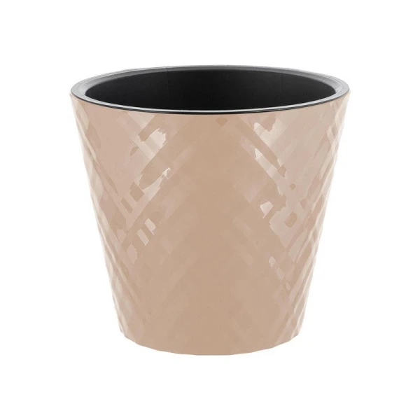 Горшок для цветов 1,6л 160мм пластик Manhattan молочный шоколад (16)