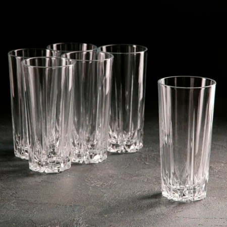 Стаканы для коктейля набор 6шт 330мл стекло КАРАТ (8)