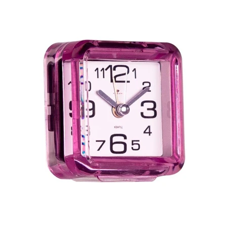 Будильник 7*7см кварц РУБИН Классика розовый (40)