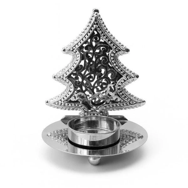 Подсвечник новогодний ЕЛКА 9*8,5*7см металл серебро LF-DA326ST/JC-16327 (288)