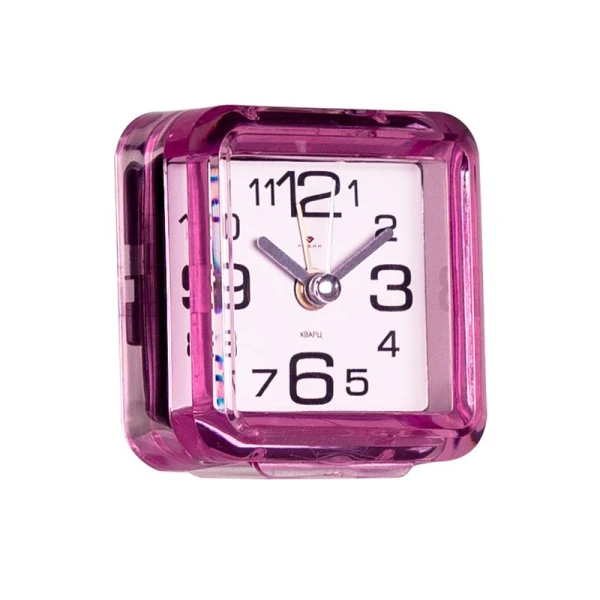 Будильник 7*7см кварц РУБИН Классика розовый (40)