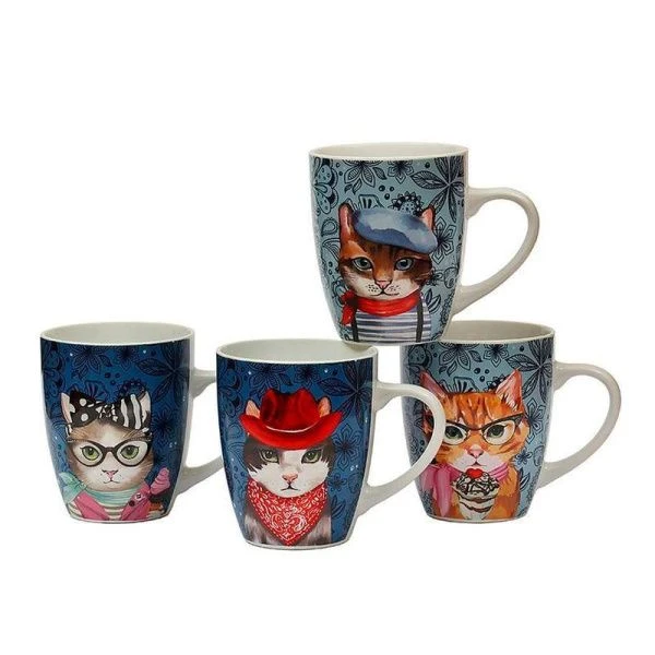 Кружка 340мл фарфор КОТОМАНИЯ бочка R03/414 (48)