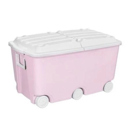 Ящик для игрушек 66,5л 685*395*385мм пластик на колесах розовый (3)