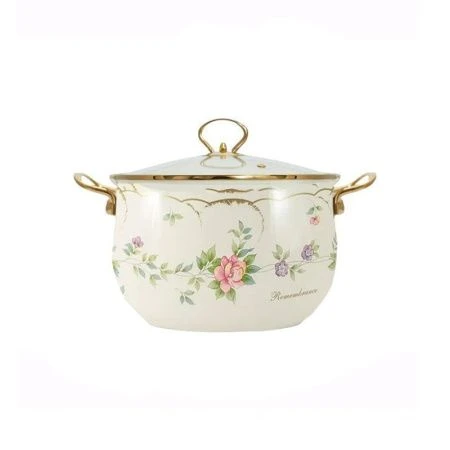 Кастрюля 5,2л эмаль АЗАЛИЯ со стекл.крышкой 22см (6)