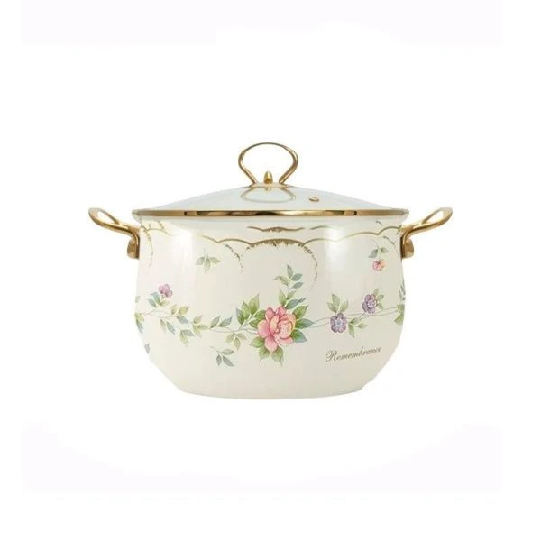 Кастрюля 5,2л эмаль АЗАЛИЯ со стекл.крышкой 22см (6)