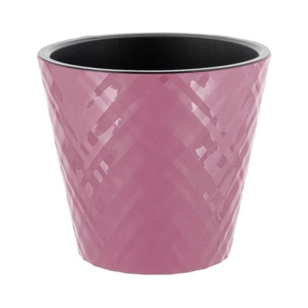 Горшок для цветов 3,3л 190мм пластик Manhattan c дренаж.встав., морозная слива(9)