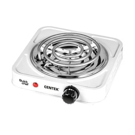 Плитка электрическая металл Centek CT-1508 белая 1000Вт, 1 конфорка, индикатор работы (12)