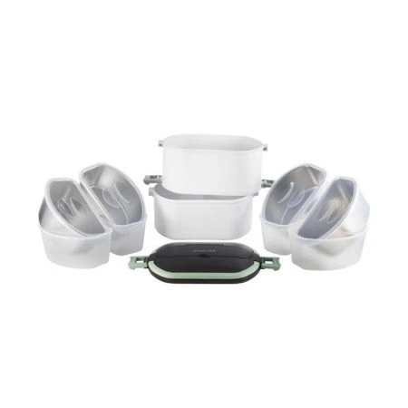 Ланч-бокс 2-х секционный 1500мл нерж.сталь/пластик зеленый, розовый, арт. 2139 (24)