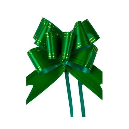 Бант-бабочка 5см зеленый с золотой полосой (100)