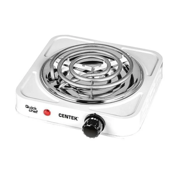 Плитка электрическая металл Centek CT-1508 белая 1000Вт, 1 конфорка, индикатор работы (12)