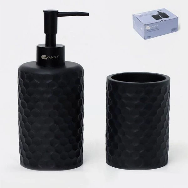 Набор для ванной,  2 предмета (Дозатор, стакан)   9951834
