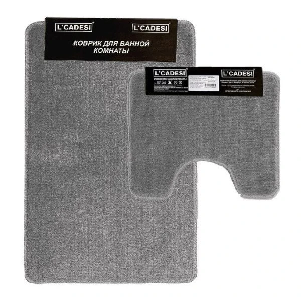 Набор ковриков в ванную 2пр 50*80см полипропилен/латекс Eco Light Latex серый 82358