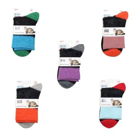 Носки из меха куницы цветные р.36-41