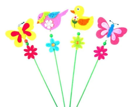 Стикер 2шт. 27*7см деревянная палочка (микс) войлок JC-2294 (1200/50)