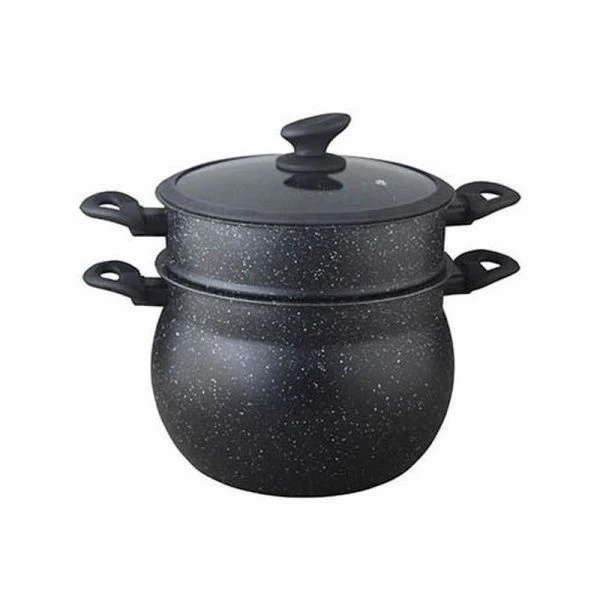 Пароварка одноуровневая 9л алюминий литая с мраморным АП со стекл.крышкой 26см, индукция (2)