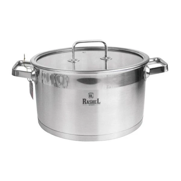 Кастрюля 6л нерж.сталь ВИКТОРИЯ со стекл.крышкой 24*14см R-600w (6)