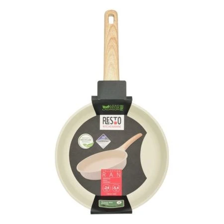Сковорода 24см h5,4см алюминий АП RAN ручка soft-touch имит. дерева индукция бежевая (6)