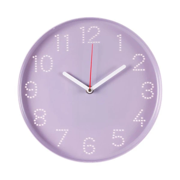 Часы настенные 25см пластик РУБИН Классика сиреневый (10)