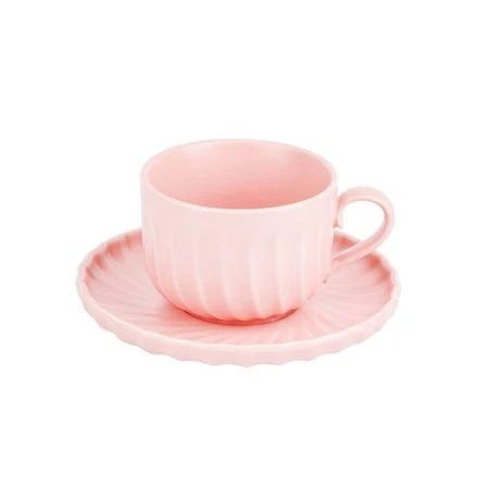 Чайный набор 2пр фарфор Fresh Taste. Light pink на 1 персону 220мл (36)