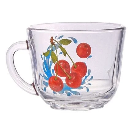 Кружка 200мл стекло Гламур ЧЕРЕШНЯ (40)
