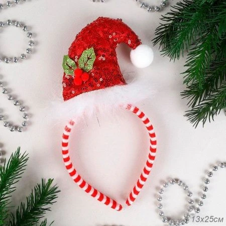 Ободок новогодний 13*25см текстиль NA125 (100)