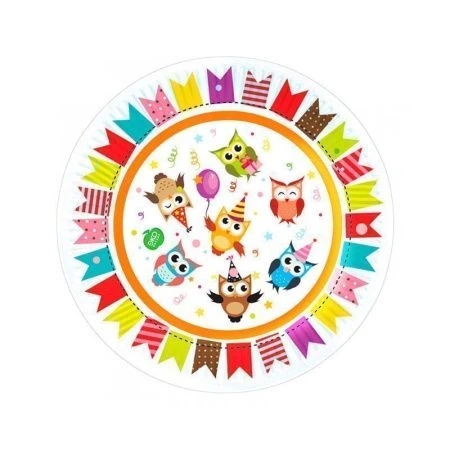 Тарелка бумажная 23см (набор 6шт.) СОВУШКИ (75)