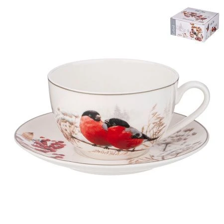 Чайный набор 2пр фарфор ЛЕСНАЯ СКАЗКА на 1 персону 300мл (24)