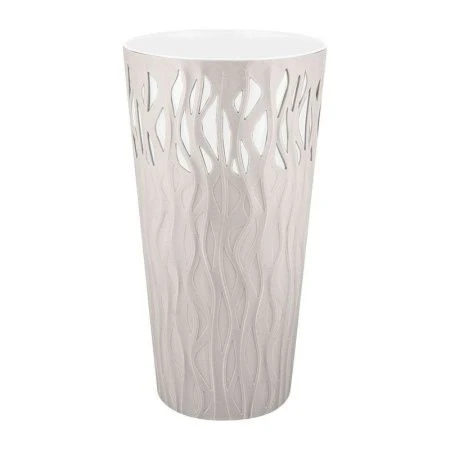 Кашпо 40л пластик Winds с дренажной вставкой 18,7л 340*340*630мм белоснежный жасмин (4)