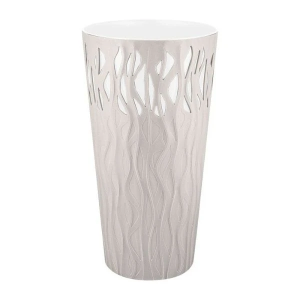 Кашпо 40л пластик Winds с дренажной вставкой 18,7л 340*340*630мм белоснежный жасмин (4)