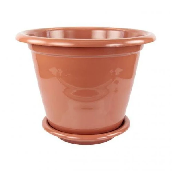 Горшок цветочный 16л пластик ВИОЛА с поддоном коричневый (10)