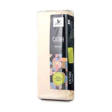 Простыня 220*240 сатин кремовый