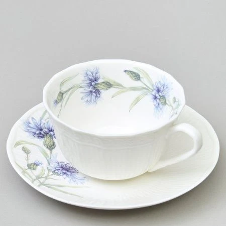 Чайный набор 2пр фарфор ВАСИЛЬКИ на 1 персону 330мл (18)