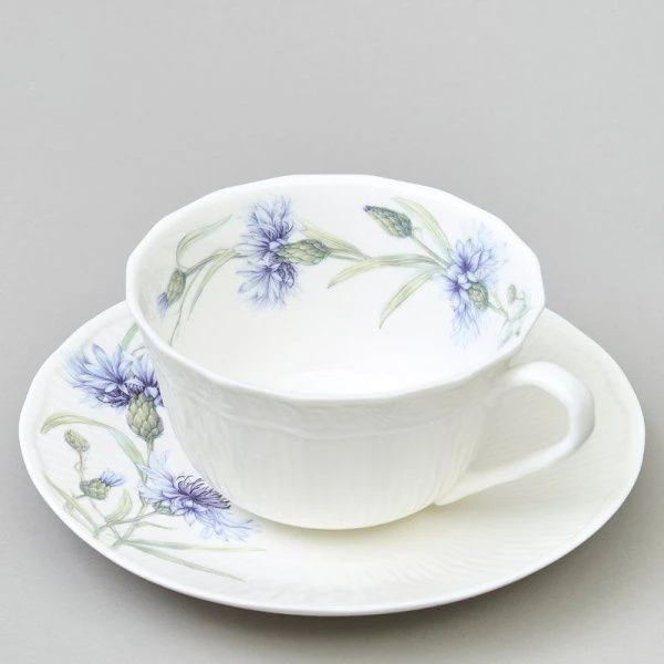 Чайный набор 2пр фарфор ВАСИЛЬКИ на 1 персону 330мл (18)