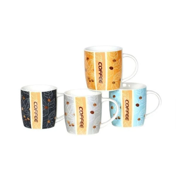 Кружка 340мл фарфор АЗБУКА КОФЕ бочка низкая BR06/2783J (12//48)