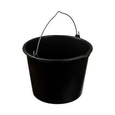 Ведро 12л пластик черное хозяйственное без крышки