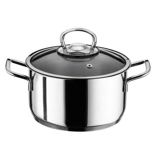 Кастрюля 3,3л 18см нерж.сталь МАРТА со стекл.крышкой арт.100-18-1 (8)