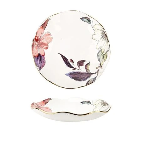 Тарелка мелкая 20*4см фарфор отводка золотом ОЛЕАНДР (24)