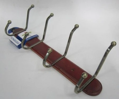 яяяВешалка 4 крючка дерево 40см АЕ915-4 (8)