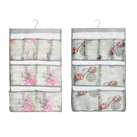 яяяКофр для хранения вещей подвесной 36*60см 8 карманов спанбонд Прованс 2 дизайна (50)