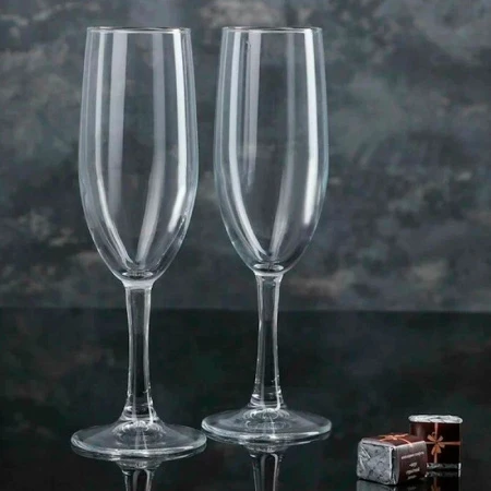 Бокалы для шампанского набор 2шт 250мл стекло КЛАССИК (8)