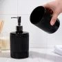 Набор для ванной "Лина", 2 предмета (дозатор для мыла, стакан), цвет черный   6243793