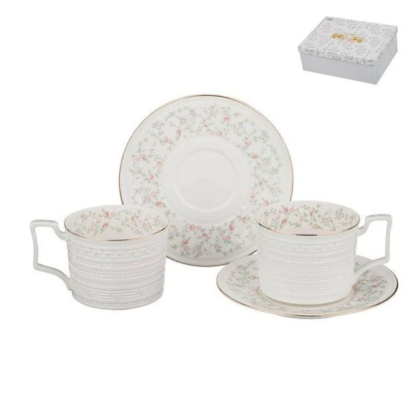 Чайный набор 4пр фарфор ФАБЬЕН на 2 персоны 250мл (12)