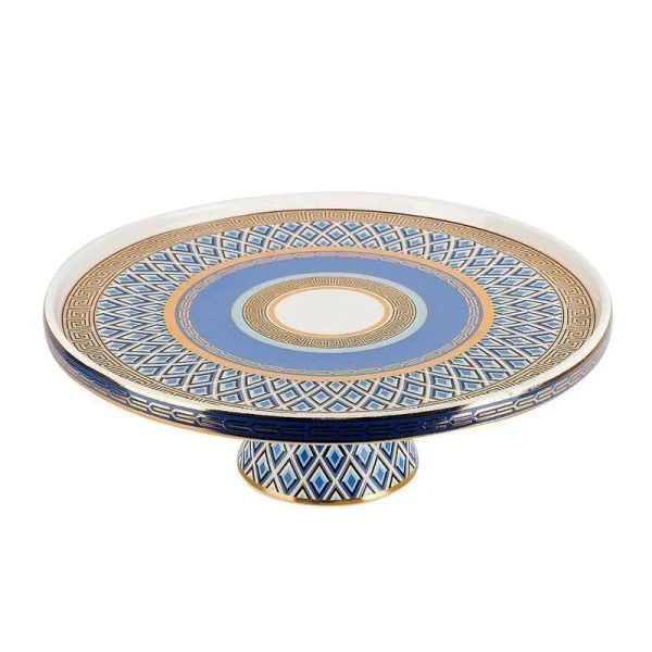 Тортовница на ножке 31см h10см фарфор Golden Blue подар.уп. (6)
