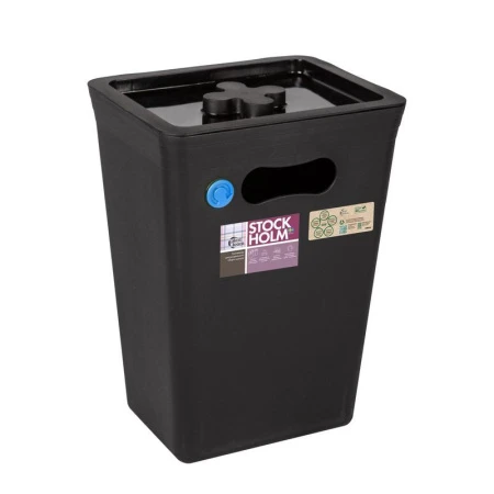 Контейнер для мусора 15л пластик Stockholm графит (8) ВЫВОД
