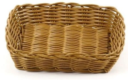 яяяКорзинка плетеная 19,5х17,5х4,5см пластм. коричневая KT3525 кт1916 (160)