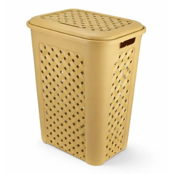 Корзина для белья 50л 43,5*33,5*55см пластик ВИОЛА кремовый / бежевый (8)