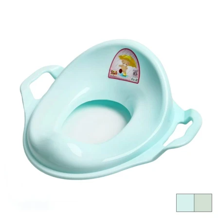 Накладка на унитаз детская (адаптер с ручками) 43*37*15см пластик ментол (15)