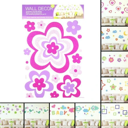 Наклейка декоративная 58*40см (12видов) EXF1001-1012 (120)