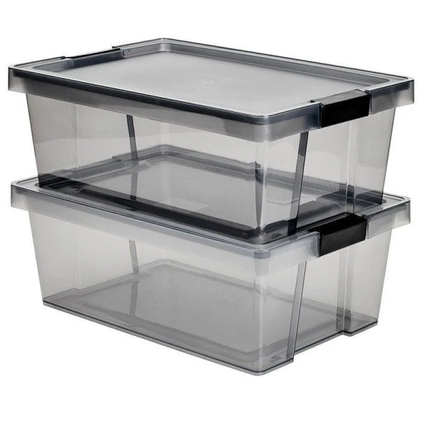 Контейнер для хранения 14л пластик ХЕНДИ черный прозрачный (16)